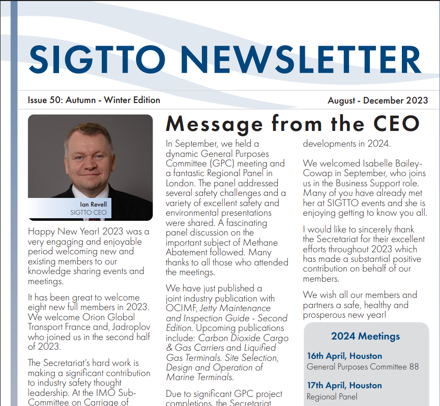 SIGTTO Autumn - Winter Newsletter 2023