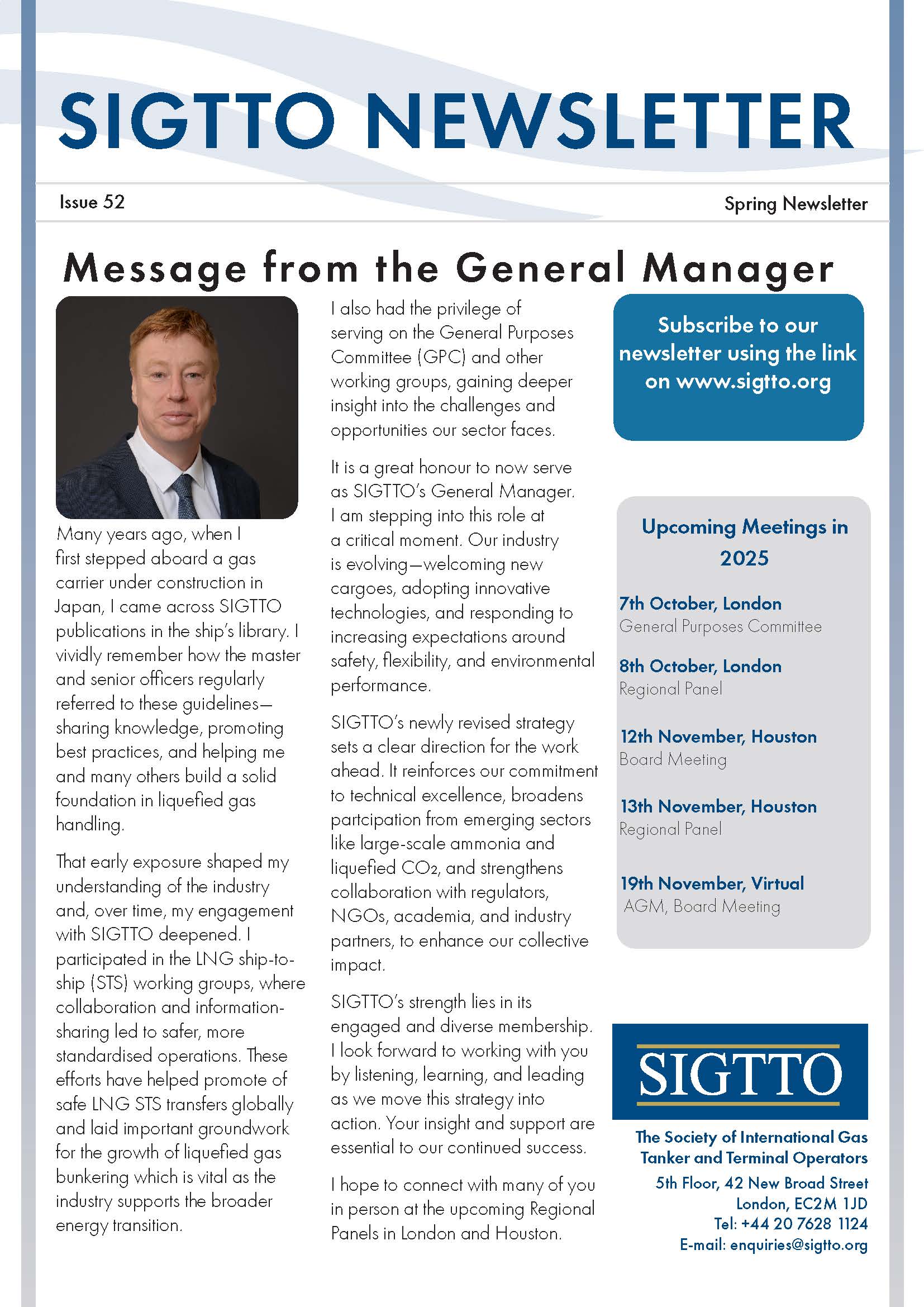 SIGTTO Spring Newsletter - Issue 52